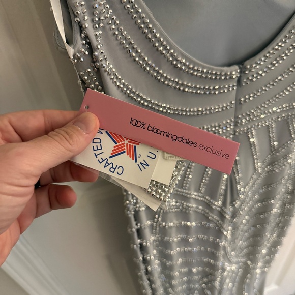 Aqua Formal Silver Dress - Picture 3 of 5